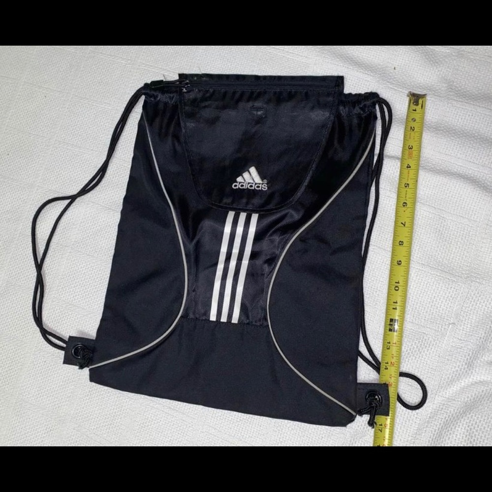 Adidas Sackpack Black White Drawstring Backpack B… - image 4